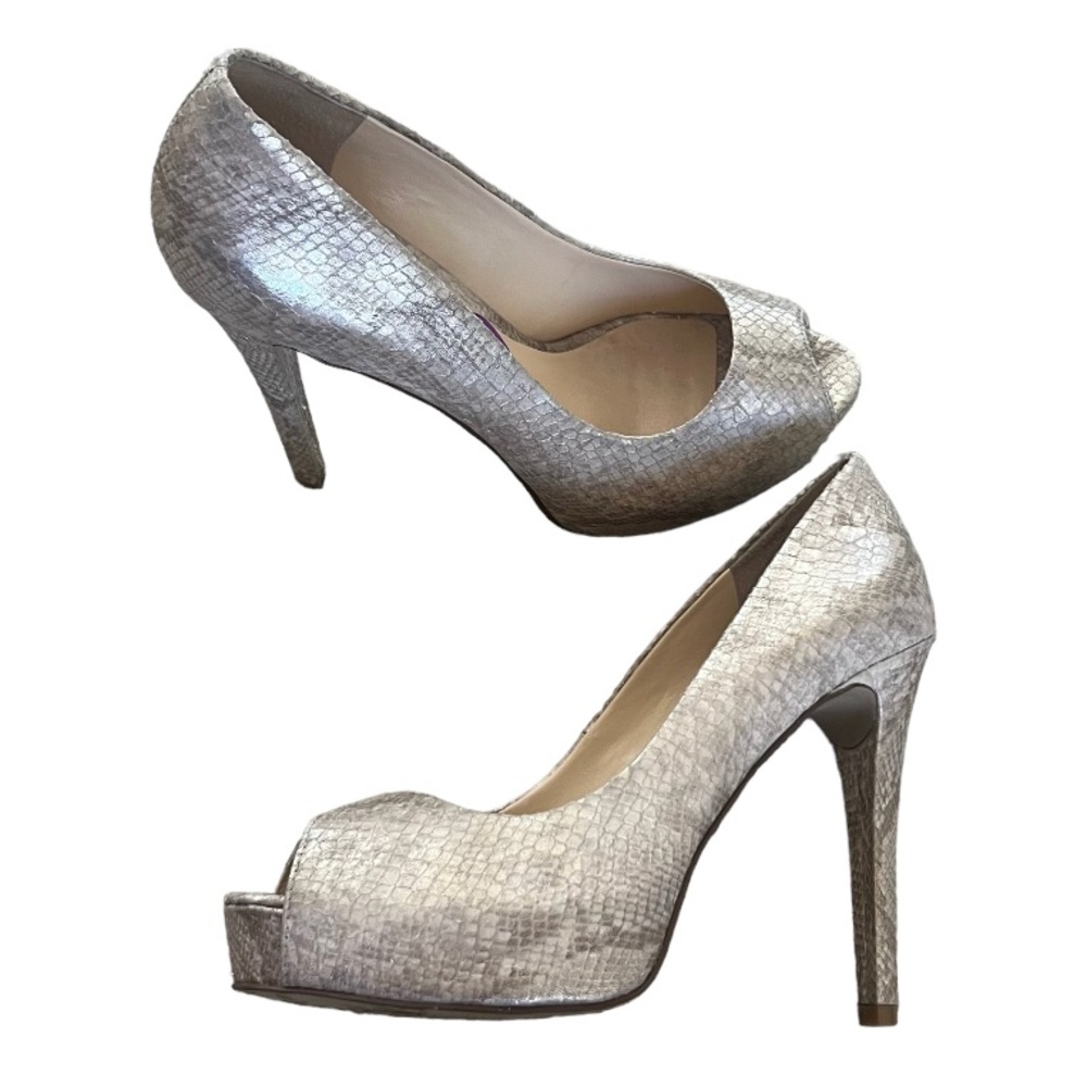 Guess Dress High Heel Shoes Snake Print Open Toe Stilettos